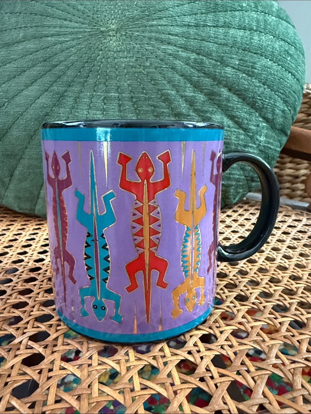 Vintage Lauren Burch Leaping Lizards Gold Trim Coffee Tea Mug